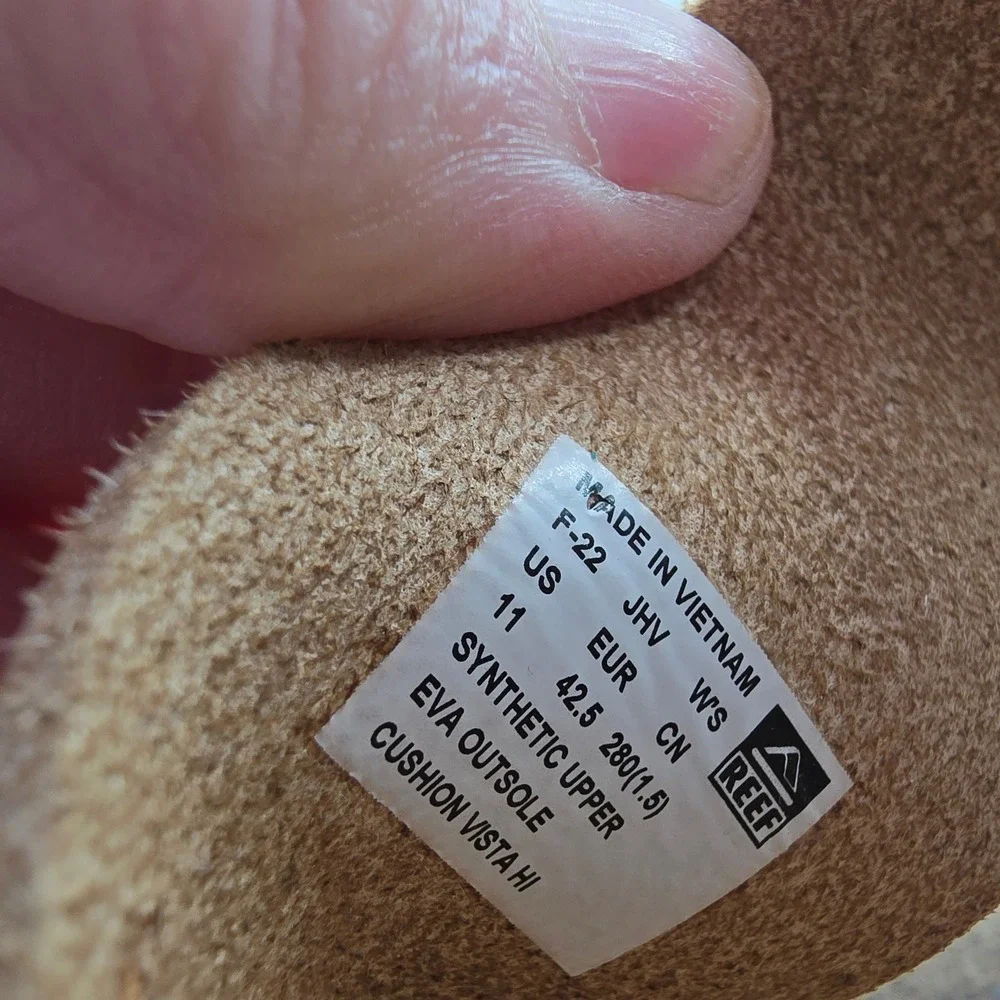 Reef Cushion Vista Hi Platform Women's Tan Cork Platform‎ Slide Sandals Size 11